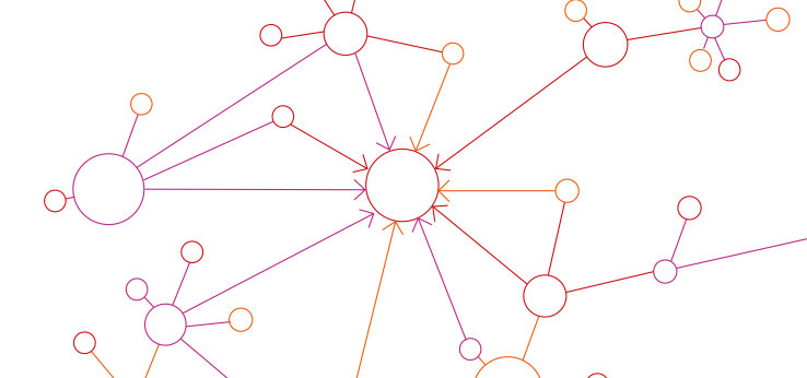 Ein abstraktes Keyvisual aus Linien in TH-Farben visualisiert den Lehrgang. (Bild: TH Köln)