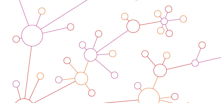 Ein abstraktes Keyvisual aus Linien in TH-Farben visualisiert den Lehrgang. (Bild: TH Köln)