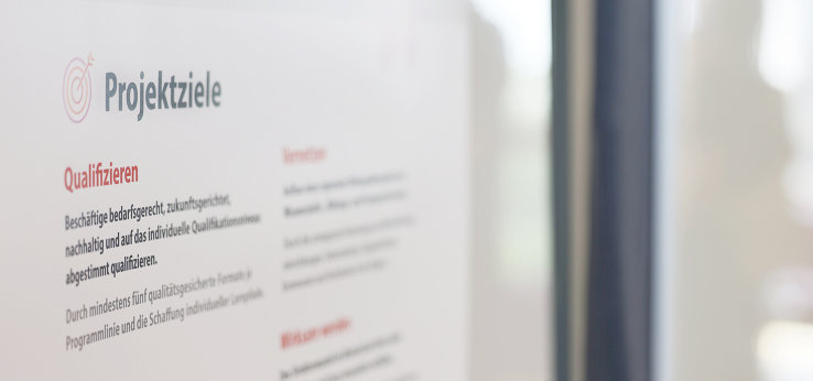 Ein Poster, das die Projektziele beschreibt. Im Fokus: das Ziel "Qualifizieren". (Bild: TH Köln)